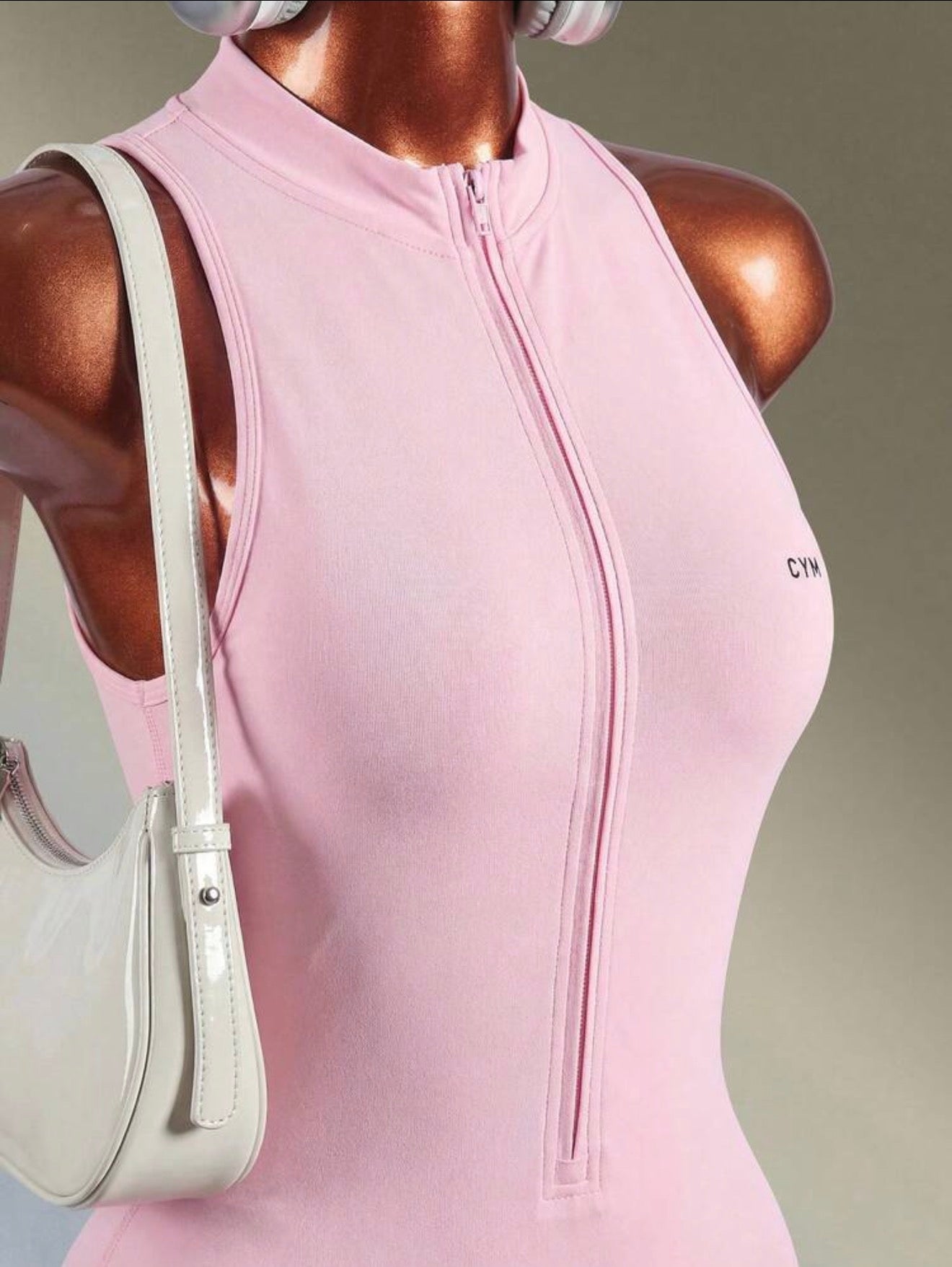 ✨ Foreign Beauty Sculpt & Snatch Zip-Up Romper – Pink