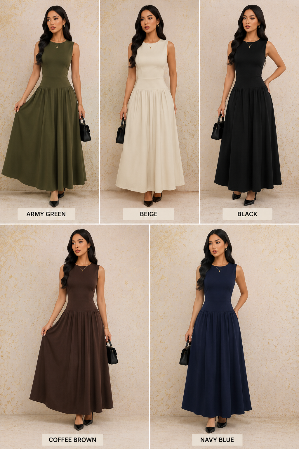 Elegant Minimalist Sleeveless Maxi Dress